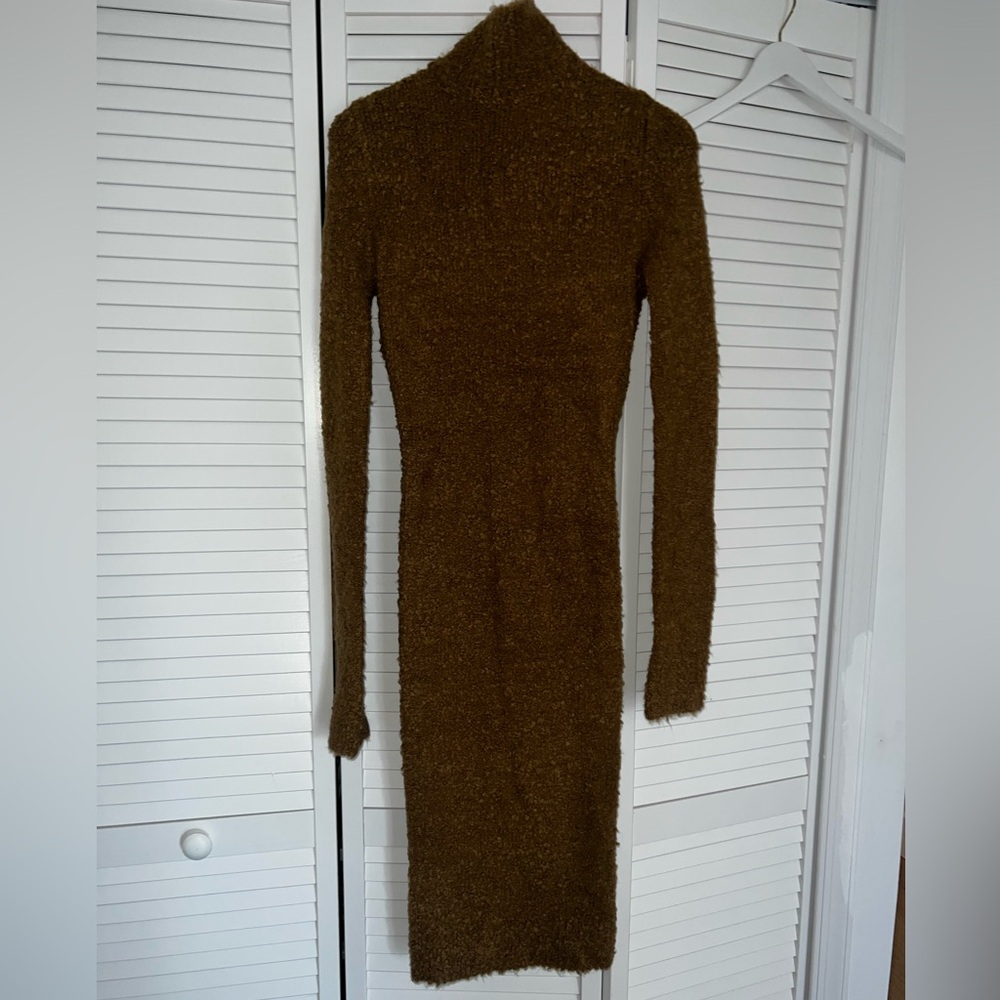 Brown open back sweater Dress